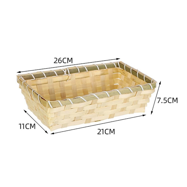 Bamboo Basket Wicker Leipäkori 23*17*7CM 23*17*7cm