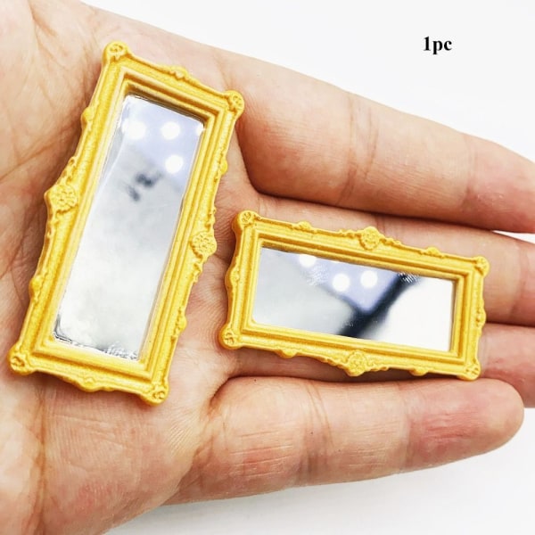 Nukkekodin miniatyyripeili meikkipeili GOLD Gold