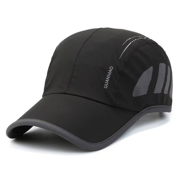 Hurtigtørrende Mesh Peaked Cap Sports Golf Baseball Cap SORT black