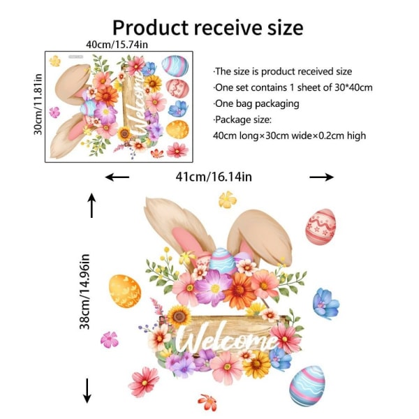 Påskeveggklistremerke tegneseriekanintoalettdekaler 3 3 3