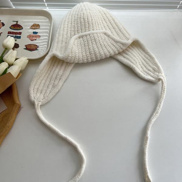 Vintervarme hatte Strikket Trapperhat SORT Black