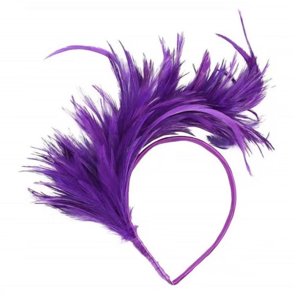 Fjer Pandebånd Flapper Hovedstykke LILLA Purple
