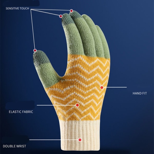 Strikkede hansker Helfingerhansker C C C