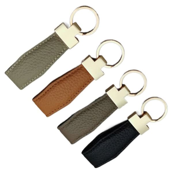 Nyckelring i kohudläder KHAKI Khaki
