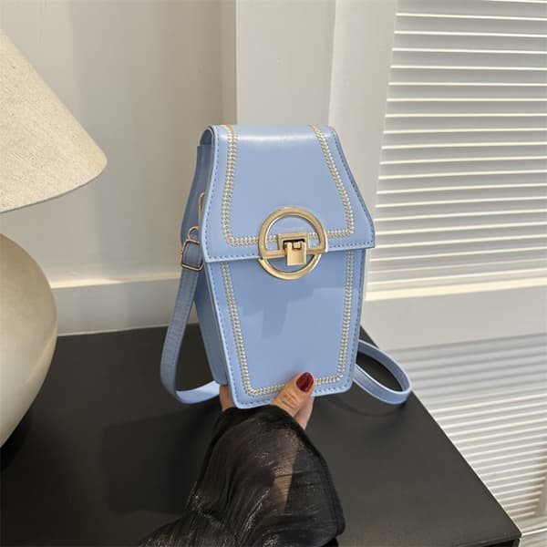 PU Lædertaske Trendy Hasp Tasker SORT Black