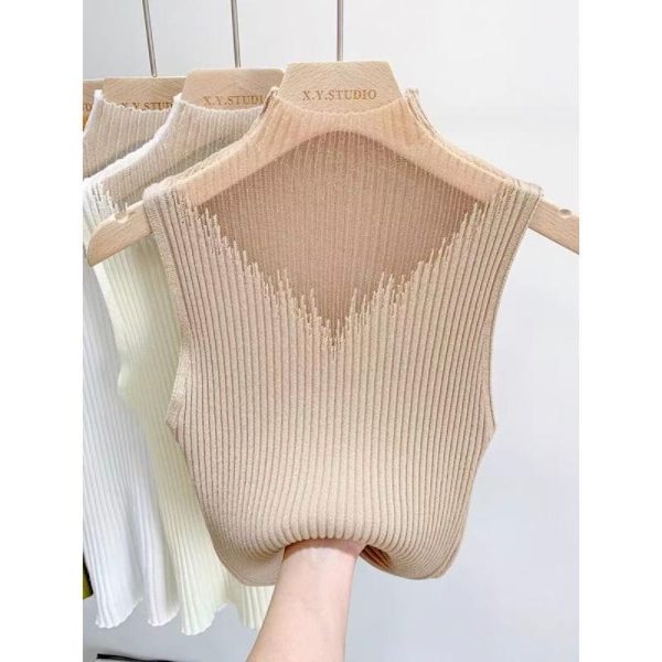 Mesh neulottu yläpääntieliivi KHAKI Khaki