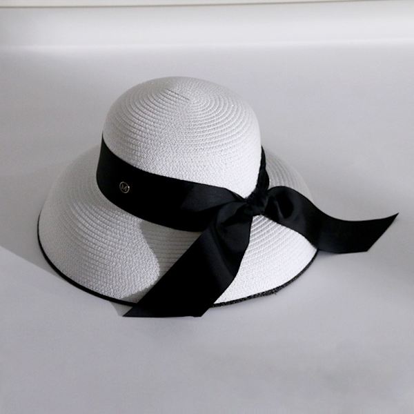 Dame Cap Strandhat Hepburn Stil Spandhat SORT SORT Black