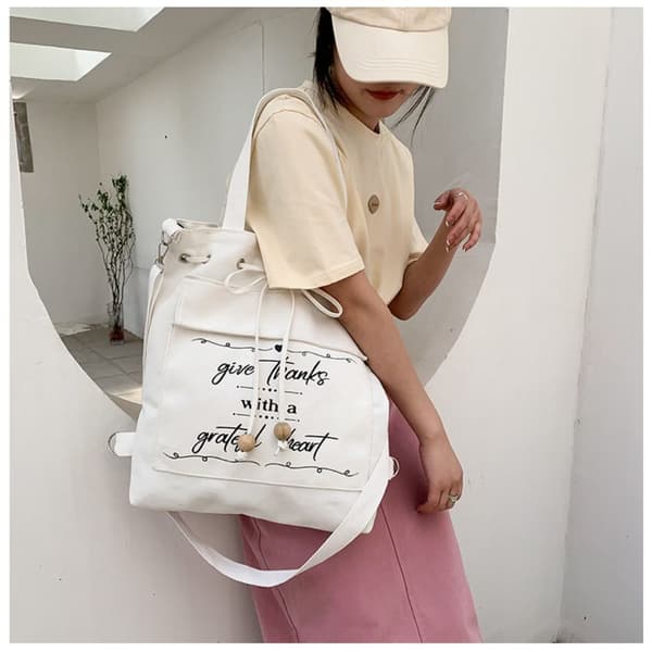 Canvas Messenger Taske Håndtaske SORT black