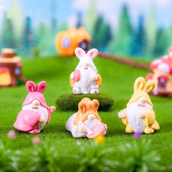 Mini Påske Dverger Figur Miniatyr Pyntegjenstander 7 7 7