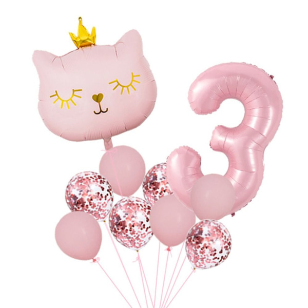 10 stk/sett Bursdagsnummerballonger Jumbonummerballong 3 3 3
