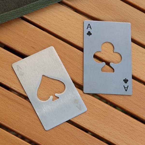 Kreativ Pokerformad Flasköppnare SILVER Silver
