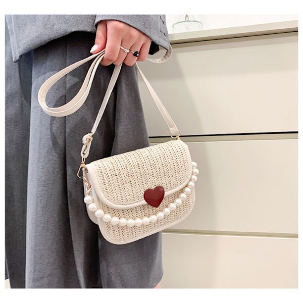 Vävd väska Single Shoulder Crossbody-väska KHAKI khaki