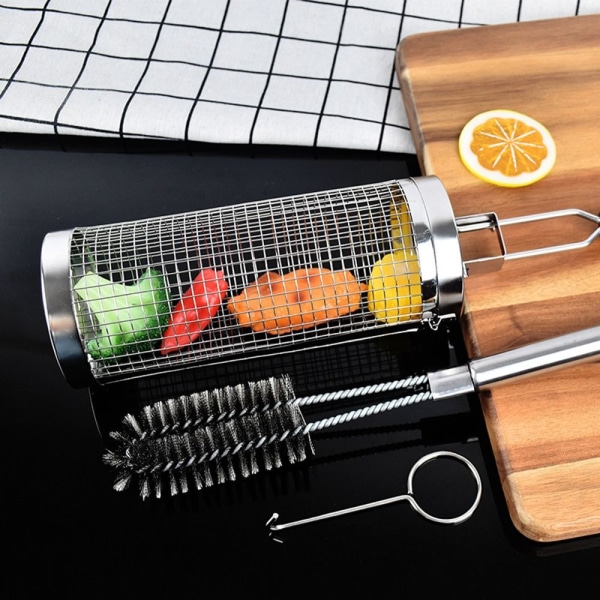 Rullende Grillkurv Nesting Grillkurve 1 STK RENGØRING 1pc Cleaning Brush