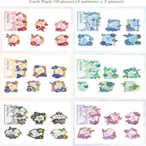Daglig Planerare Scrapbook Stickers Färgglada fjärilsblomma