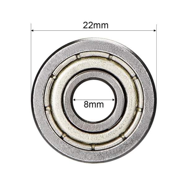 10 stk Deep Groove Kuglelejer Skateboard Kuglelejer 608ZZ 608ZZ 8x22x7mm