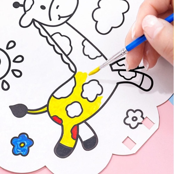 Kids DIY Coloring Fan Handfärgad Liten Fan BEAR BEAR bear