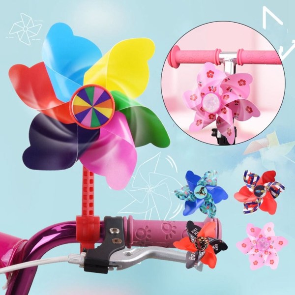 Barn Cykel Väderkvarn Tecknad Färgglad Pinwheel 3 3 3