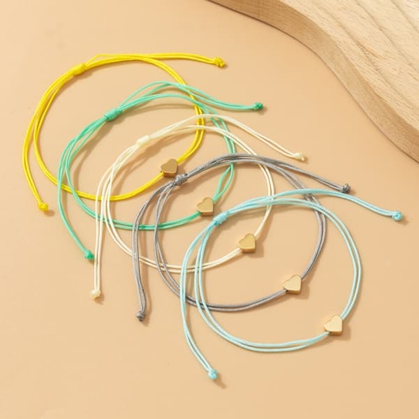 Hjerte Multi-delt Sæt Hjerteformet Armbånd Armbåndssæt