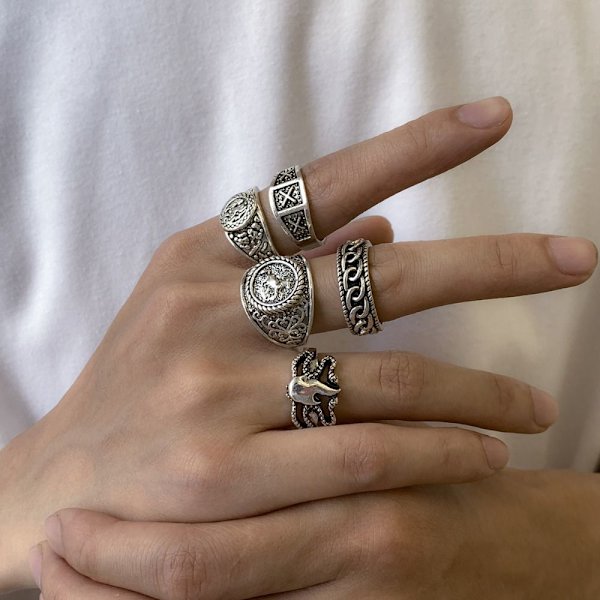 Vintage Ring Set Distressed Ring 2 2 2