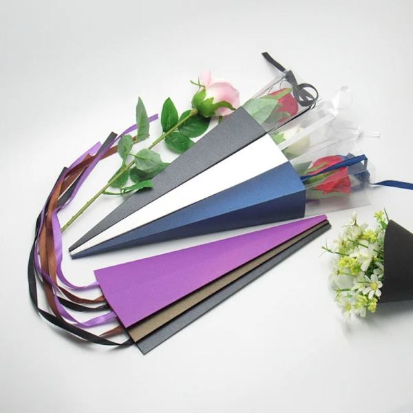 10 kpl Kirkas ikkuna Bouquet Box Bouquet-käärepaperi HARMAA Grey