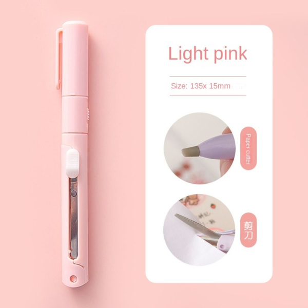 Mini farverig foldesaks 2 i 1 håndteltskærer PINK pink