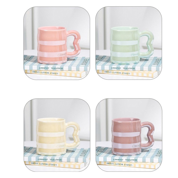 Perleskinnende glasurkrus Kaffekopp GUL Yellow