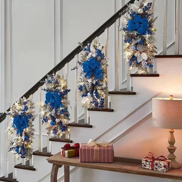 Julekrans Kunstig Garland GULD Lys Lys gold light-light