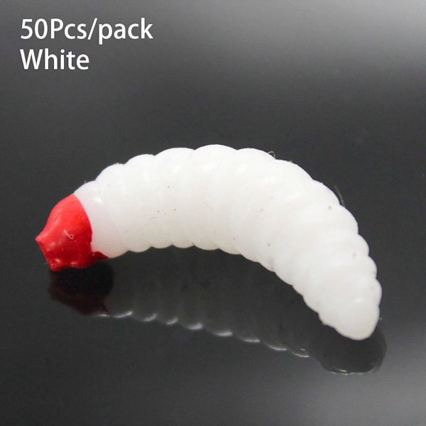 50st Mjukt Fiskedrag Konstbete VIT VIT white