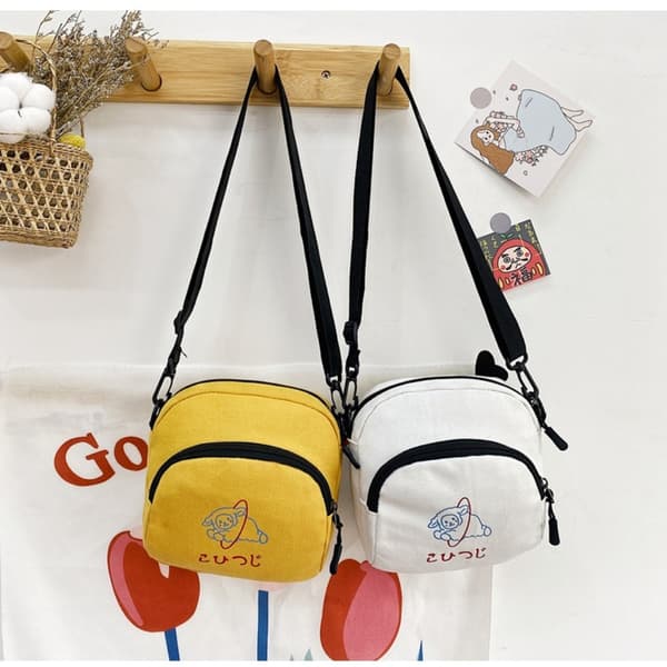 Canvas Messenger Väskor Tecknade Serier Axelväska GUL Yellow
