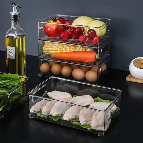 1 kpl Jääkaapin säilytysastia Pöydän säilytyslaatikko pinottava TYYLI Stackable Style