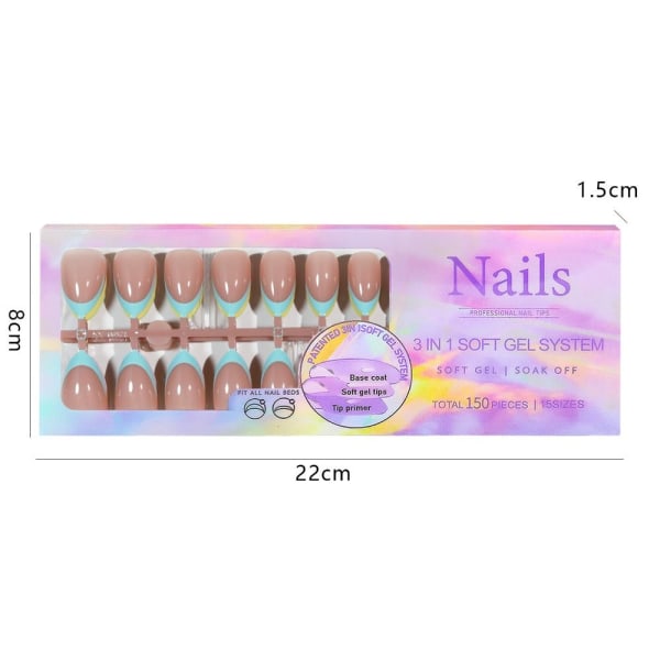 Almond Fake Nails French False Nail 7 7 7