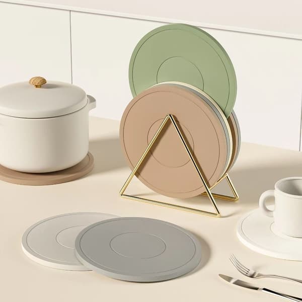 Varmeisolerende silikon gryteunderlag GRÅ 22CM GREY 22CM