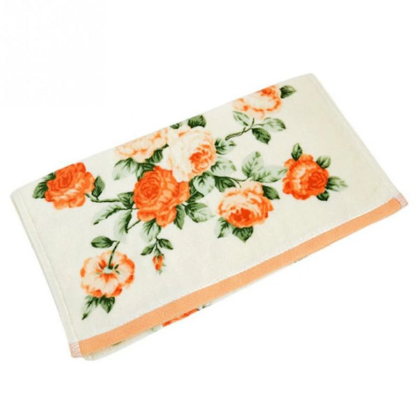 Soft Flower Printing Handdukar Badrumshanddukar ORANGE orange