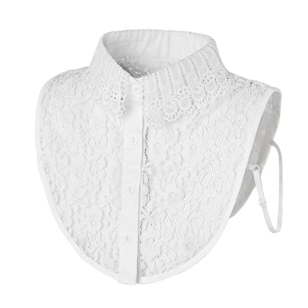 Falsk krage, avtakbar, hvit white