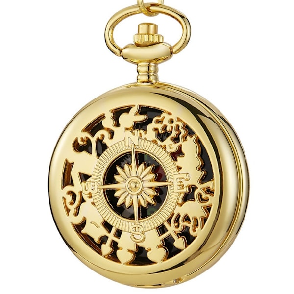 Kompass lommeur med arabiske tall Kvarts lommeur GOLDEN golden
