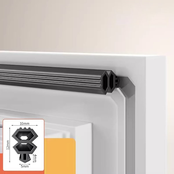 4M Fönstertätningslist Draft Excluder SVART Black