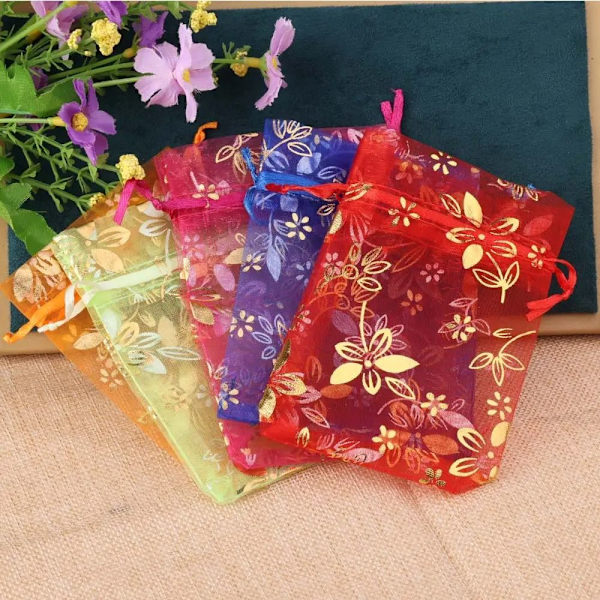 20st/lot Organza smycken påsar Presentförpackning påsar LILA Purple 13x18cm