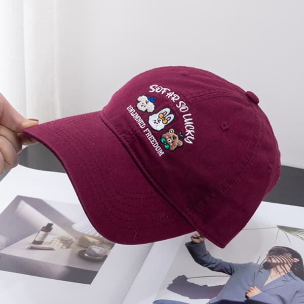 Flerfarget hatt damecaps VIN wine