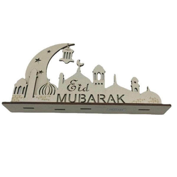 Muslim Festival Eid Mubarak Decor LED Wooden Craft Ramadan