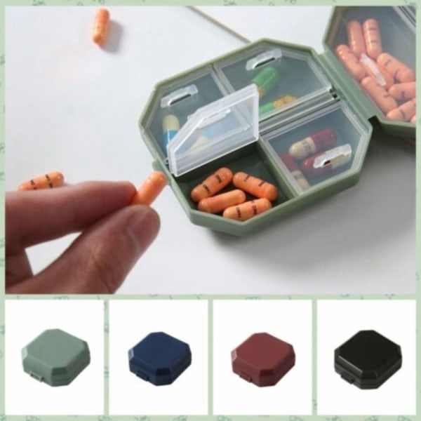 Pilleetuier 6 Grids Pill Splitters GRØNN Green