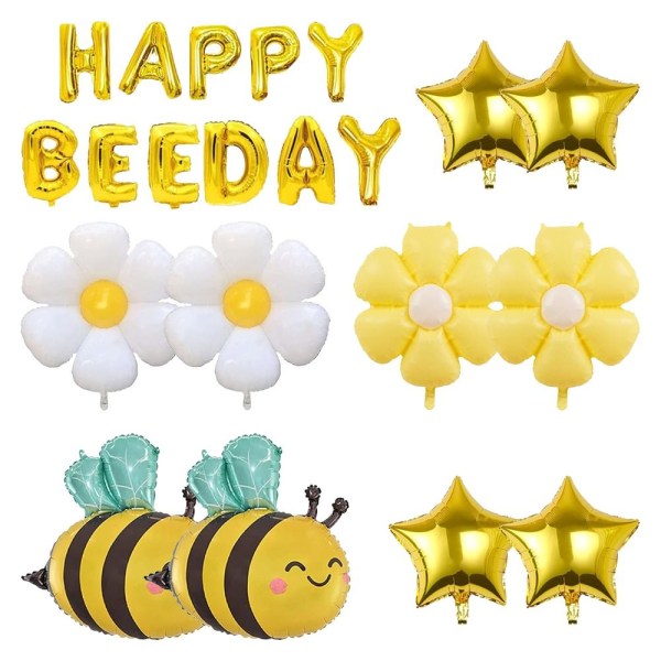 Bee First Birthday Decoration Happy Bee Day Balloon Daisy