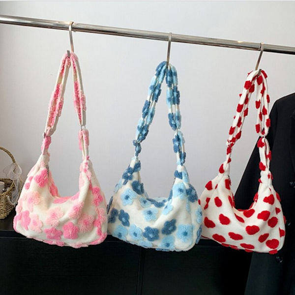 Dame Taske Dame Fluffy Tote Bag BLÅ blue