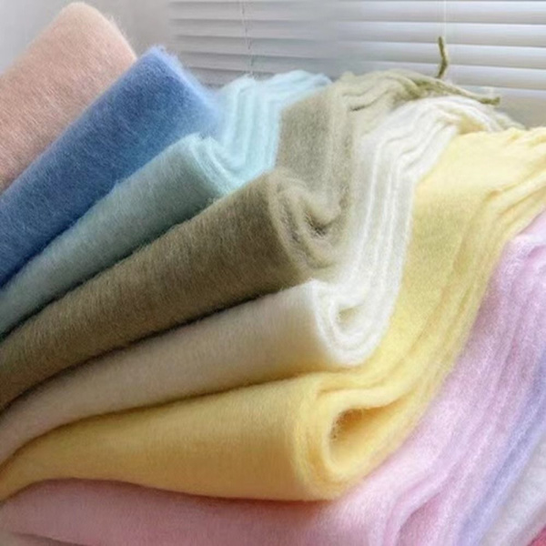 Vinter Cashmere tørklæde Lange kvast tørklæder SORT Black