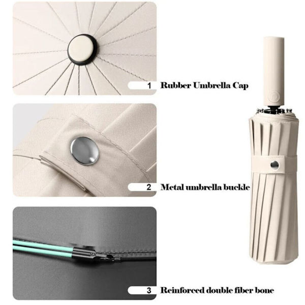 Automatisk paraply solskærm Paraply HVID white
