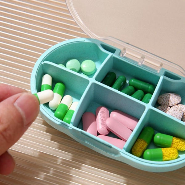 6 Grids PillBox Pills Organizer CASE white