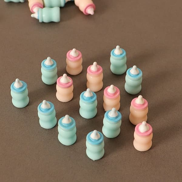 4 st 1/6 Mjölkflaskor Dockhusminiatyr BLÅ Blue