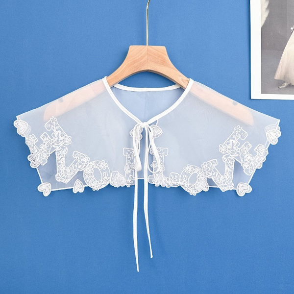 Kvinnors spetskrage Sjalkrage Front Placket krage