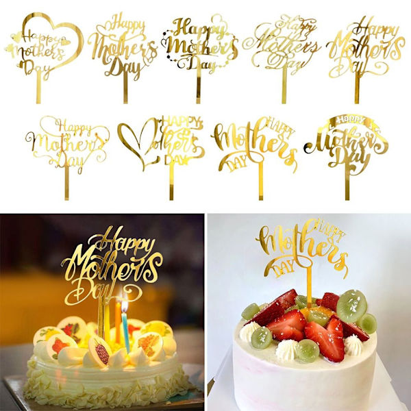 5 stk/sæt Happy Mothers Day Cake Toppers Mothers Day Party 2