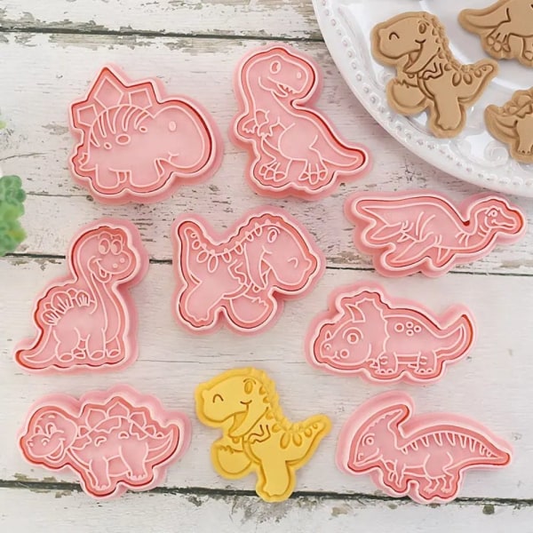 8 stk/sett Cookie Cutters Kjeksform Cookie Stempel DIY Baking
