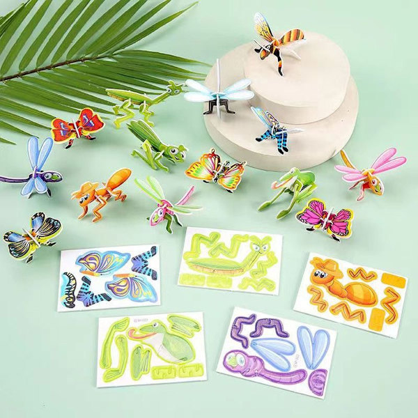25stk Insekt-puslespillblokker DYR DYR Animals